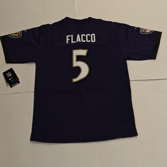NWT Baltimore Ravens Joe Flacco Purple Nike NFL Vintage Jersey Boys L 14-16 - Picture 16 of 16